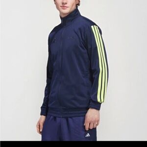 Adidas KE7981 Mens LOVB 3 Stripe Track Training Navy Blue Neon Jacket XL